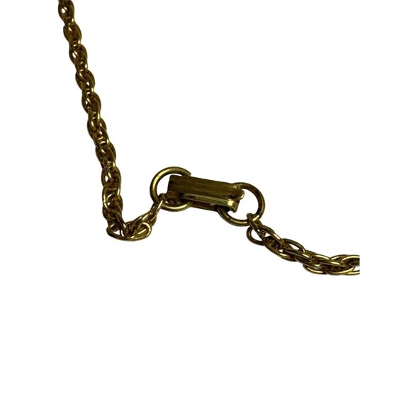 Gold Chain Necklace Drop Earrings Set Faux Turquoise Beads Vintage-Inspired - Picture 4 of 7